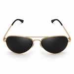 FINDIGIT Classic Aviator UV400 Sunglasses - Gold Frame Black Lens
