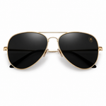 FINDIGIT Classic Aviator UV400 Sunglasses - Gold Frame Black Lens