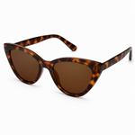 FINDIGIT Cat-Eye UV400 Sunglasses - Tortoise Shell Brown Lens