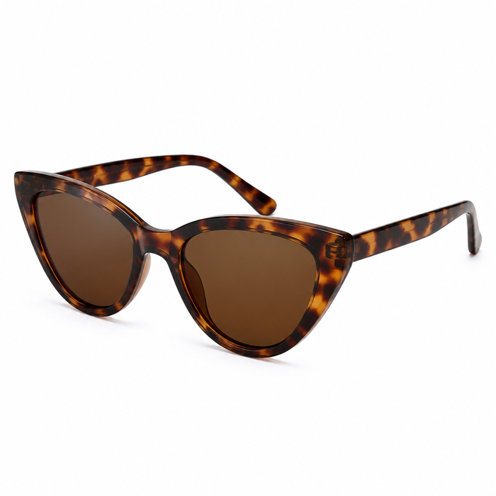 FINDIGIT Cat-Eye UV400 Sunglasses - Tortoise Shell Brown Lens