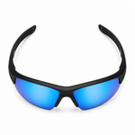 FINDIGIT Sport Wrap UV400 Sunglasses - Matte Black Mirrored Blue Lens